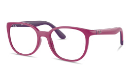 Shop Ray-Ban Junior Optics Kids Bio-Based Panthos Eyeglasses in Fucsia On Rubber Violet online.