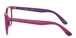 Shop Ray-Ban Junior Optics Kids Bio-Based Panthos Eyeglasses in Fucsia On Rubber Violet online.