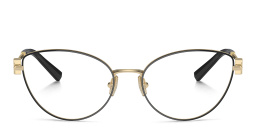 TIFFANY T Motif Cat-Eye Eyeglasses in Black On Pale Gold – Product Photo 1