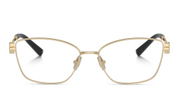 Shop TIFFANY T Motif Butterfly Eyeglasses in Pale Gold online.
