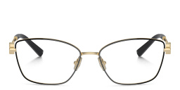 Shop TIFFANY T Motif Butterfly Eyeglasses in Black On Pale Gold online.
