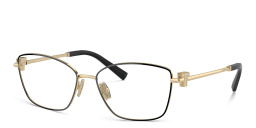 Shop TIFFANY T Motif Butterfly Eyeglasses in Black On Pale Gold online.