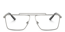 VERSACE Greca Wide Rectangle Eyeglasses in Gunmetal – Product Photo 1