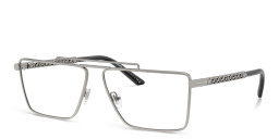 VERSACE Greca Wide Rectangle Eyeglasses in Gunmetal – Product Photo 2