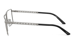 VERSACE Greca Wide Rectangle Eyeglasses in Gunmetal – Product Photo 3