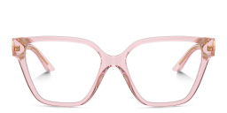 VERSACE Medusa Irregular Eyeglasses in Transparent Pink – Product Photo 1