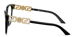 VERSACE Medusa Square Eyeglasses in Black – Product Photo 3