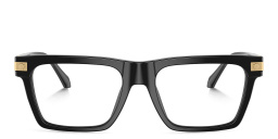 VERSACE Medusa Wide Rectangle Eyeglasses in Black – Product Photo 1