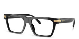 VERSACE Medusa Wide Rectangle Eyeglasses in Black – Product Photo 2