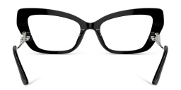 Dolce & Gabbana Rhinestone DG Motif Wide Cat-Eye Eyeglasses in Black – Product Photo 4