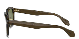 Shop GIORGIO ARMANI Logo Square Sunglasses in Green online.