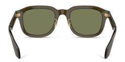 Shop GIORGIO ARMANI Logo Square Sunglasses in Green online.
