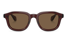 تسوق نظارات شمسية مربّعة بشعار العلامة جورجو أرماني بلون بني أونلاين.