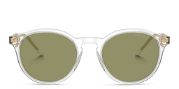 Shop GIORGIO ARMANI Logo Panthos Sunglasses in Clear online.