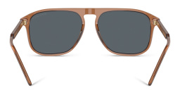 Shop GIORGIO ARMANI Logo Square Sunglasses in Transparent Brown online.