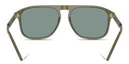 Shop GIORGIO ARMANI Logo Square Sunglasses in Green online.