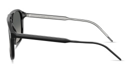 Shop GIORGIO ARMANI Logo Engraved Square Sunglasses in Black online.