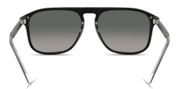Shop GIORGIO ARMANI Logo Engraved Square Sunglasses in Black online.