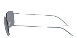 Shop GIORGIO ARMANI Logo Rimless Pillow Sunglasses in Matte Gunmetal online.