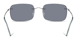 Shop GIORGIO ARMANI Logo Rimless Pillow Sunglasses in Matte Gunmetal online.