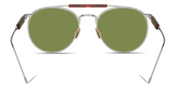 Shop BRUNELLO CUCINELLI Sartorial Sunset Unisex Round Sunglasses in Silver online.