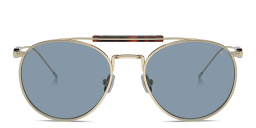 BRUNELLO CUCCINELLI Sartorial Sunset Unisex Round Sunglasses in Polished Gold – Product Photo 1