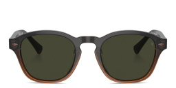 Shop BRUNELLO CUCINELLI Intarsia Rays Unisex Square Sunglasses in Havana online.
