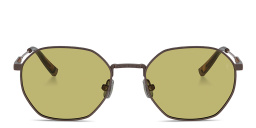 Shop BRUNELLO CUCINELLI Intarsia Rays Unisex Irregular Sunglasses in Gunmetal online.