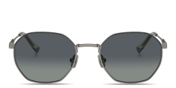 Shop BRUNELLO CUCINELLI Intarsia Rays Unisex Irregular Sunglasses in Gunmetal online.