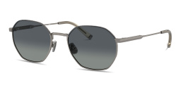Shop BRUNELLO CUCINELLI Intarsia Rays Unisex Irregular Sunglasses in Gunmetal online.