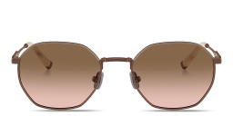 Shop BRUNELLO CUCINELLI Intarsia Rays Unisex Irregular Sunglasses in Brown online.