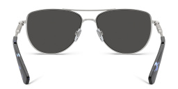 Shop BURBERRY Logo Aviator Sunglasses in Silver online.