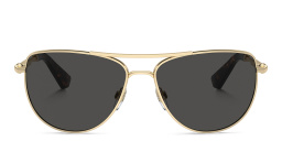 تسوق نظارات شمسية طراز أفياتور بشعار العلامة بربري بلون ذهبي أونلاين.