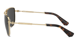 Shop BURBERRY Logo Aviator Sunglasses in Gold online.