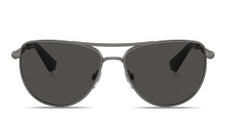 Shop BURBERRY Logo Aviator Sunglasses in Gunmetal online.