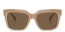 Shop BURBERRY TB Motif Square Sunglasses in Beige online.