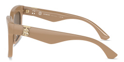 Shop BURBERRY TB Motif Square Sunglasses in Beige online.