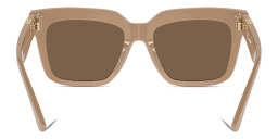 Shop BURBERRY TB Motif Square Sunglasses in Beige online.