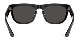 Shop BURBERRY Logo Square Sunglasses in Black online.