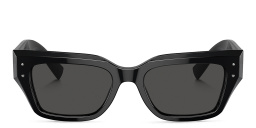 نظارات شمسية مستطيلة بشعار العلامة من دولتشي آند غابانا بلون أسود - صورة المنتج 1