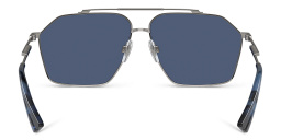 Shop Dolce & Gabbana Logo Aviator Sunglasses in Gunmetal online.