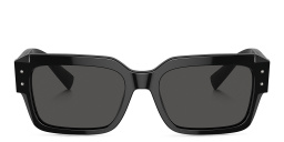 Shop Dolce & Gabbana Logo Rectangle Sunglasses in Black online.
