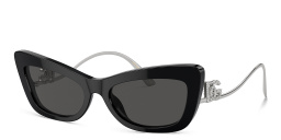 Dolce & Gabbana Rhinestone DG Motif Cat-Eye Sunglasses in Black – Product Photo 2