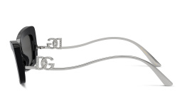 Dolce & Gabbana Rhinestone DG Motif Cat-Eye Sunglasses in Black – Product Photo 3