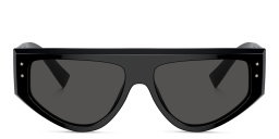 تسوق نظارات شمسية مستطيلة بشعار العلامة دولتشي آند غابانا بلون أسود أونلاين.