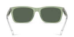 Emporio Armani Logo Rectangle Sunglasses in Shiny Opaline Green – Product Photo 4