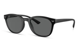 Shop Emporio Armani Logo Panthos Sunglasses in Matte Black online.