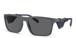 Emporio Armani Logo Rectangle Sunglasses in Matte Dark Grey – Product Photo 2