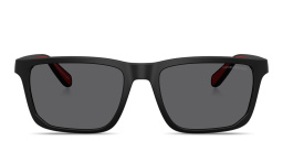 Emporio Armani Logo Rectangle Sunglasses in Black – Product Photo 1