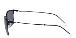 نظارات شمسية مربّعة بنصف إطار بشعار العلامة من امبوريو أرماني بلون أسود مطفي - صورة المنتج 3